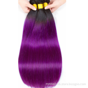 8 A Brazilian Hair Extension Colored Ombre Straight Hair Bundles, Silky Straight Wave Hair Bundle Vendors